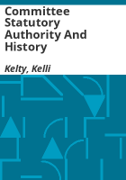 Committee_statutory_authority_and_history
